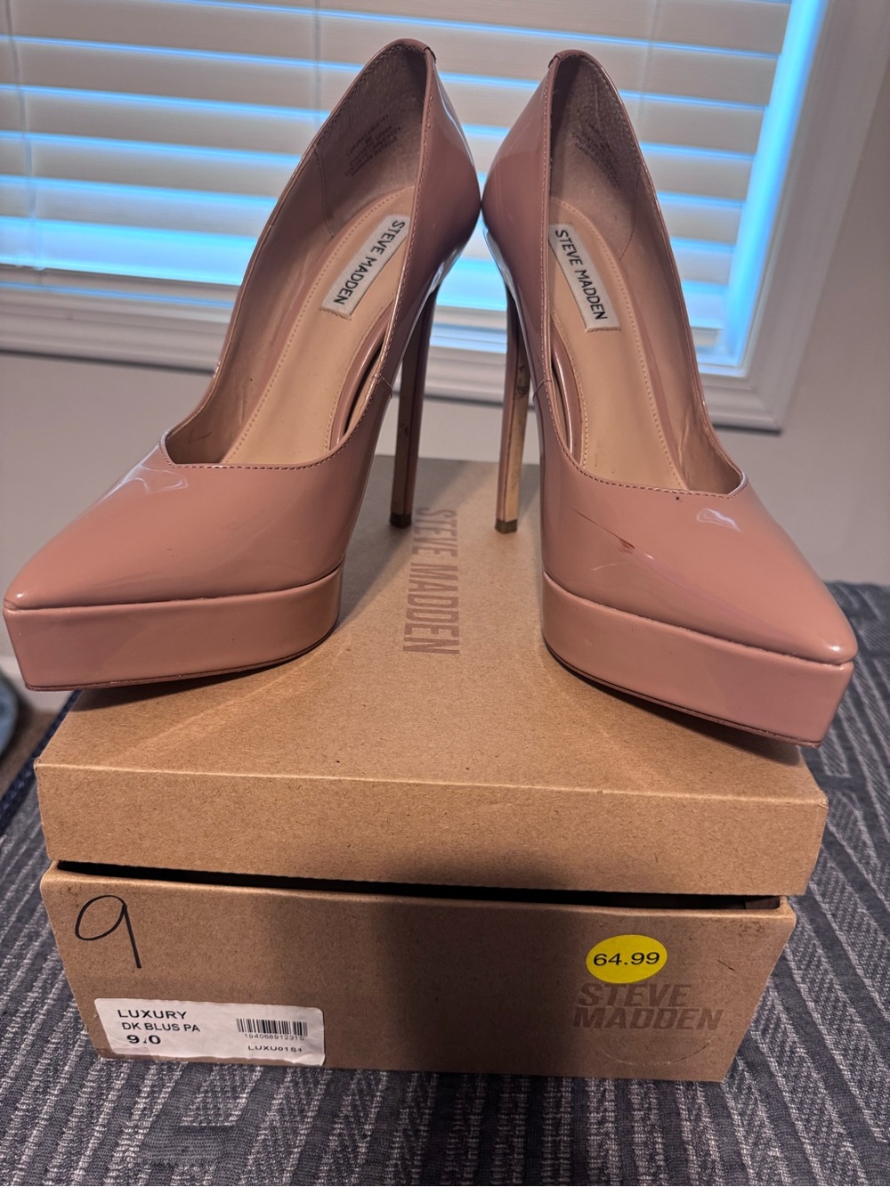 Steve Madden Nude Pink Patent Platform Pumps